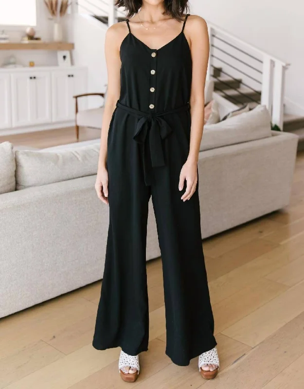 Dressed For The Night Jumpsuit In Black