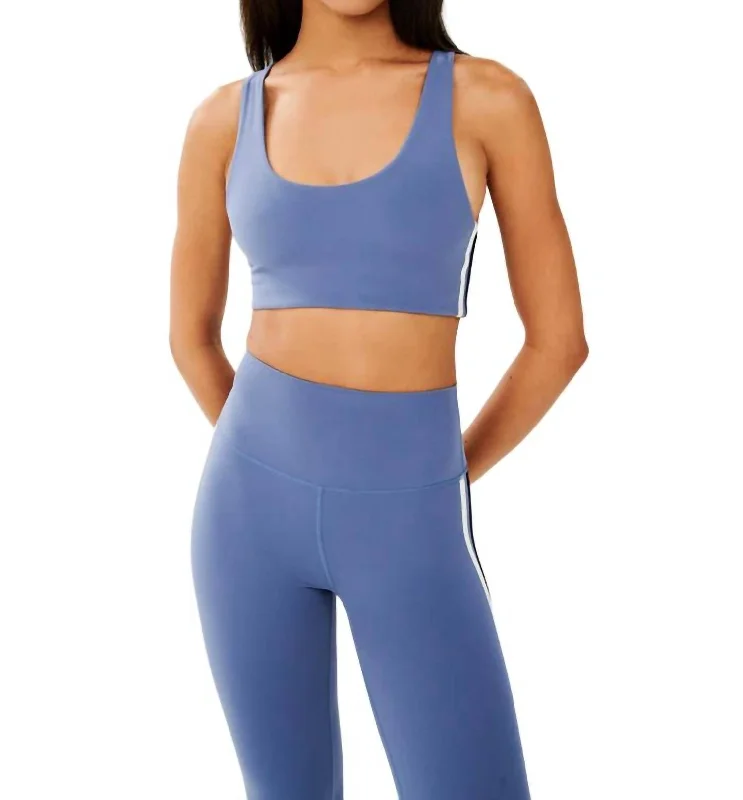 Ella Airweight Bra In Steel Blue/white