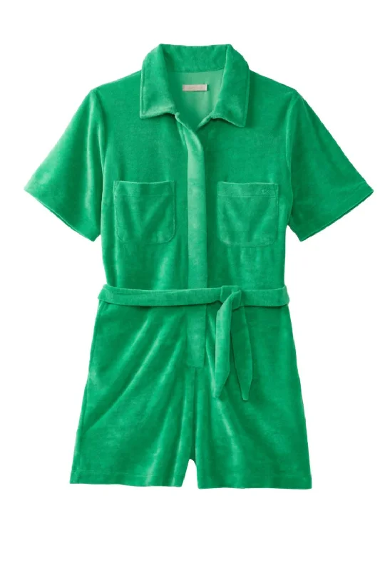 Rewind Romper In Bright Green