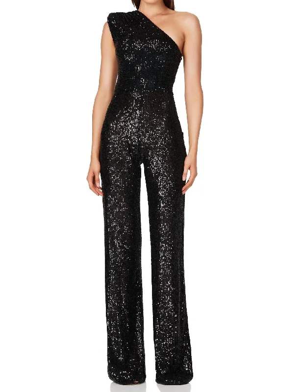 Treasure Sequin Jumpsuit In Black