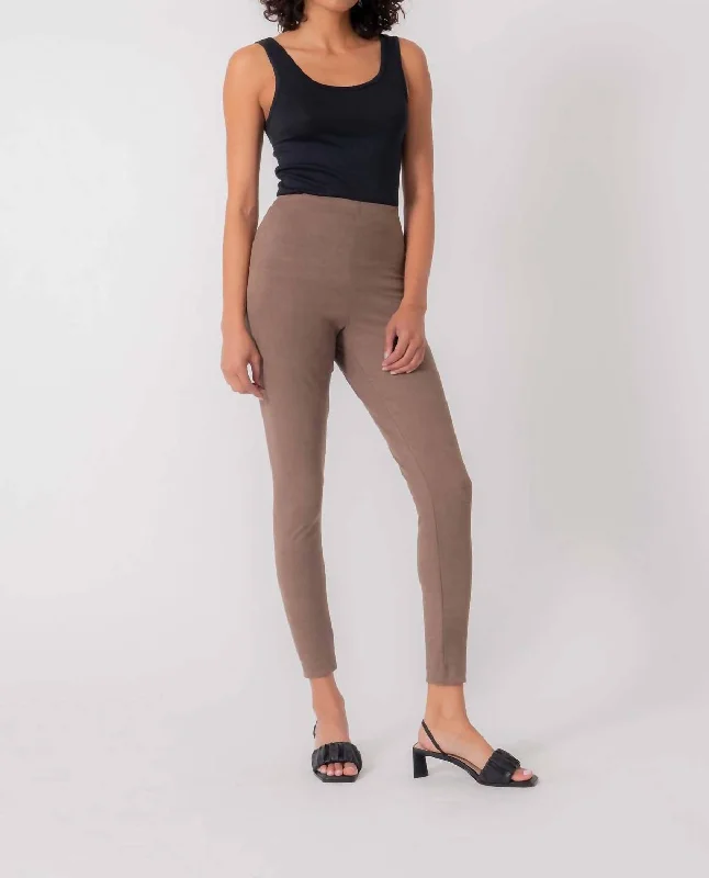 Vegan Suede Stir Up Legging In Coco