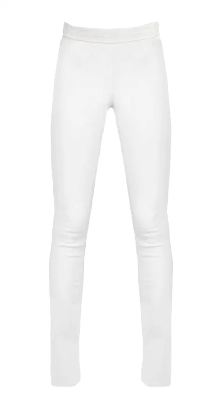 Women's Carla Leather Legging In White