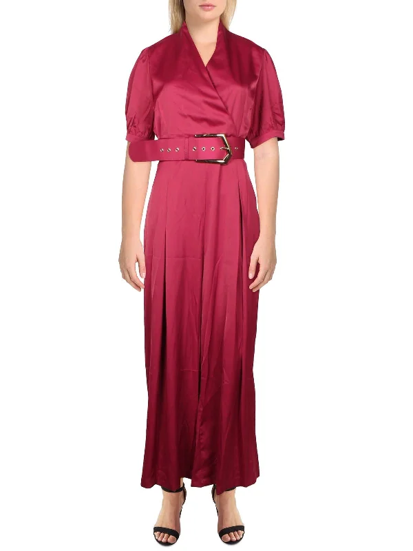Quality Tailoring Womens Satin Wide Leg Jumpsuit