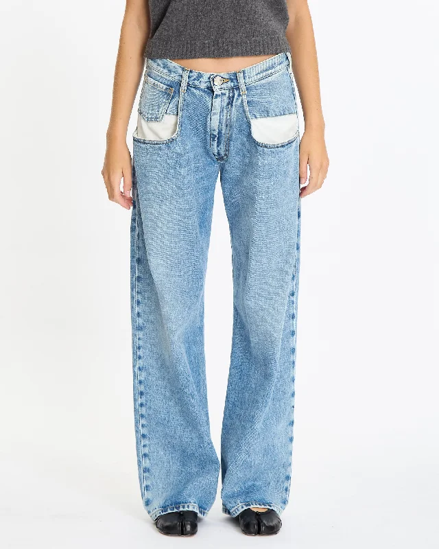 Contrast Pockets Jeans